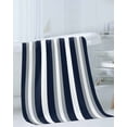thumbnail image 3 of Navy Blue Grey Striped Towel Set of 3, Soft Microfiber Bath Towels, Hand Towel, Washcloths, Farmhouse Stripes Minimalist Quick-Dry Absorbent Towels for Bathroom Kitchen Hotel Beach Gym Spa, 3 of 7