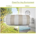 thumbnail image 4 of Majestic Home Goods Indoor Outdoor Sand Vertical Stripe Round Bolster Decorative Throw Pillow 18.5 in L x 8 in W x 8 in H, 4 of 6