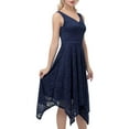 thumbnail image 2 of Market In The Box Women's Floral Lace Dress V Neck Asymmetrical Hem Cocktail Swing Dress Midi Dress Homecoming Dress Formal Party Evening Dress, 2 of 7