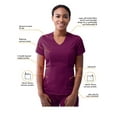 thumbnail image 3 of Adar Pro Scrubs For Women - Modern V-Neck Scrub Top - P7002 - Wine - M, 3 of 6