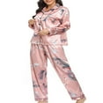 thumbnail image 3 of Women‘s Pajama Set Print Long Sleeve Button Down Tops + Pants 2-Piece Sleepwear Loungewear, 3 of 4