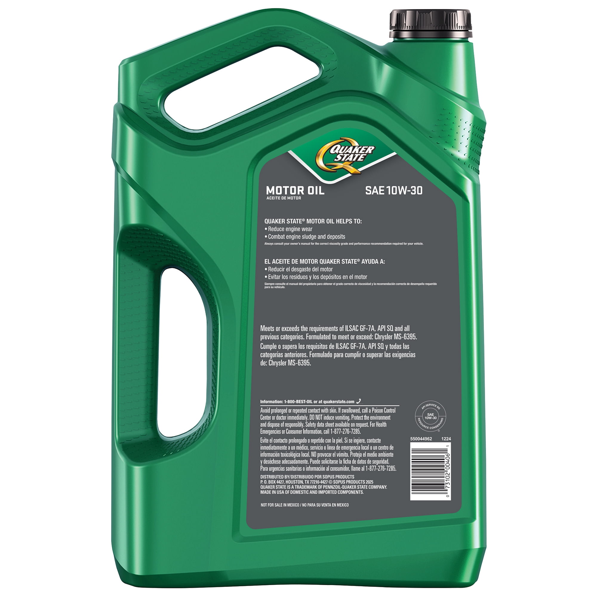 (2 pack) Quaker State Motor Oil, 10W-30, 5 Quart