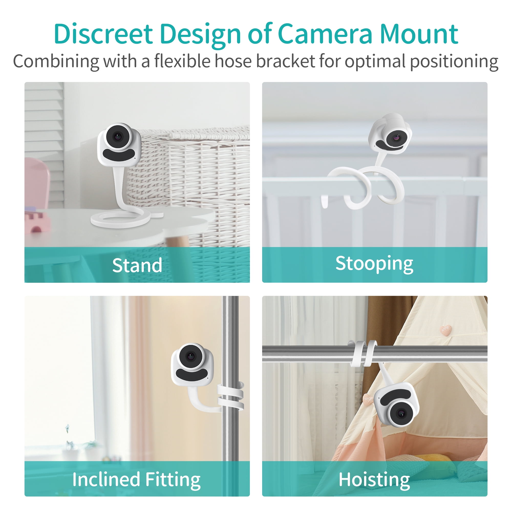 Vizolink AI Smart 2.8'' Video Baby Monitor with Camera & Audio, Cry Detection, Night Vision, 1200ft Range
