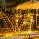 thumbnail image 3 of Guirnaldas navideñas de 8 modos luces LED de red de hadas Ehuebsd fiesta de Navidad jardín decoración de boda cortina de luz 15 m x 15 m, 3 of 9