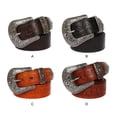 thumbnail image 2 of tredstone Embossed Pattern Belt With Fine Craftsmanship For Vintage And Western Looks Embossed Is Fashionable And Exquisite Long flower brown 105cm 1Set, 2 of 6