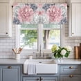 thumbnail image 2 of Pink Gray Flowers Window Valance Curtain Spring Pastoral Rod Pocket Short Curtain for Living Room, Bedroom & Kitchen Window Decor 42x12in, 2 of 8