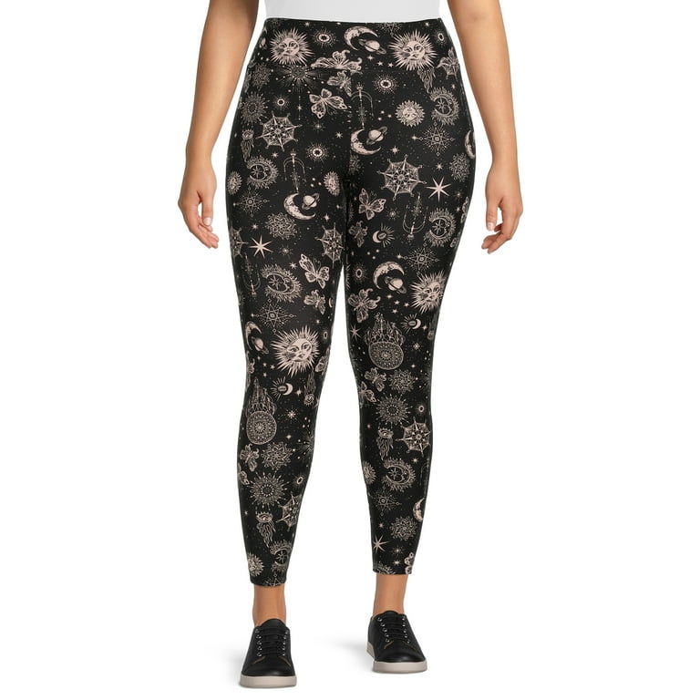 No Boundaries Juniors' Plus Size High Rise Printed Ankle Leggings