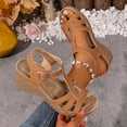 thumbnail image 5 of Wedge Sandals For Women Wide Width Comfortable Open Toe Ankle Strap Platform Low Heel Summer Casual Walking Shoes, 5 of 8