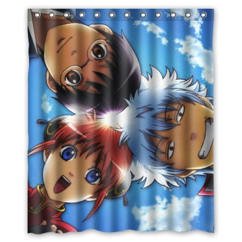 TOUXIHAA Gintama Gintoki X Kagura Shower Curtain Bathroom Curtain Set with Hooks Size 60x72 inch