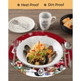 thumbnail image 3 of 13 Inch Round Placemats Set of 6, Red Truck Christmas Non Slip Heat Insulation PP Table Mats, Gnomes Xmas Tree Snowflake Gifts Washable Place Mats for Kitchen Dining Party Table Decor, 3 of 7