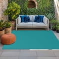 thumbnail image 3 of 6' x 9' Outdoor Rug, Teal Outdoor Washable Rug Large Floor Carpet, Farmhouse Solid Turquoise Color Modern Art Non Shedding Area Rug for Outside, Patio, RV, Porch, Deck, Balcony, Camping, Living Room, 3 of 9