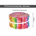 thumbnail image 6 of Soimoi 40Pcs Batik Print Cotton Precut Fabrics For Quilting Craft Strips 2.5x42inches Jelly Roll - Red, 6 of 9