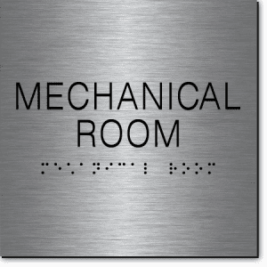 Mechanical Room Sign-Steel / Black (4 Units)