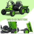thumbnail image 6 of Kids Ride on Tractor Car with Trailer, 12V Battery Powered Electric Tractor with Remote Control, Kids Electric Vehicles with Bluetooth, Music, USB, LED Light, Safety Belt, 6 of 9