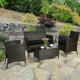 thumbnail image 2 of Patiojoy 4PCS Patio Rattan Wicker Furniture Set Sofa Chair Table Set W/ Black Cushions, 2 of 9