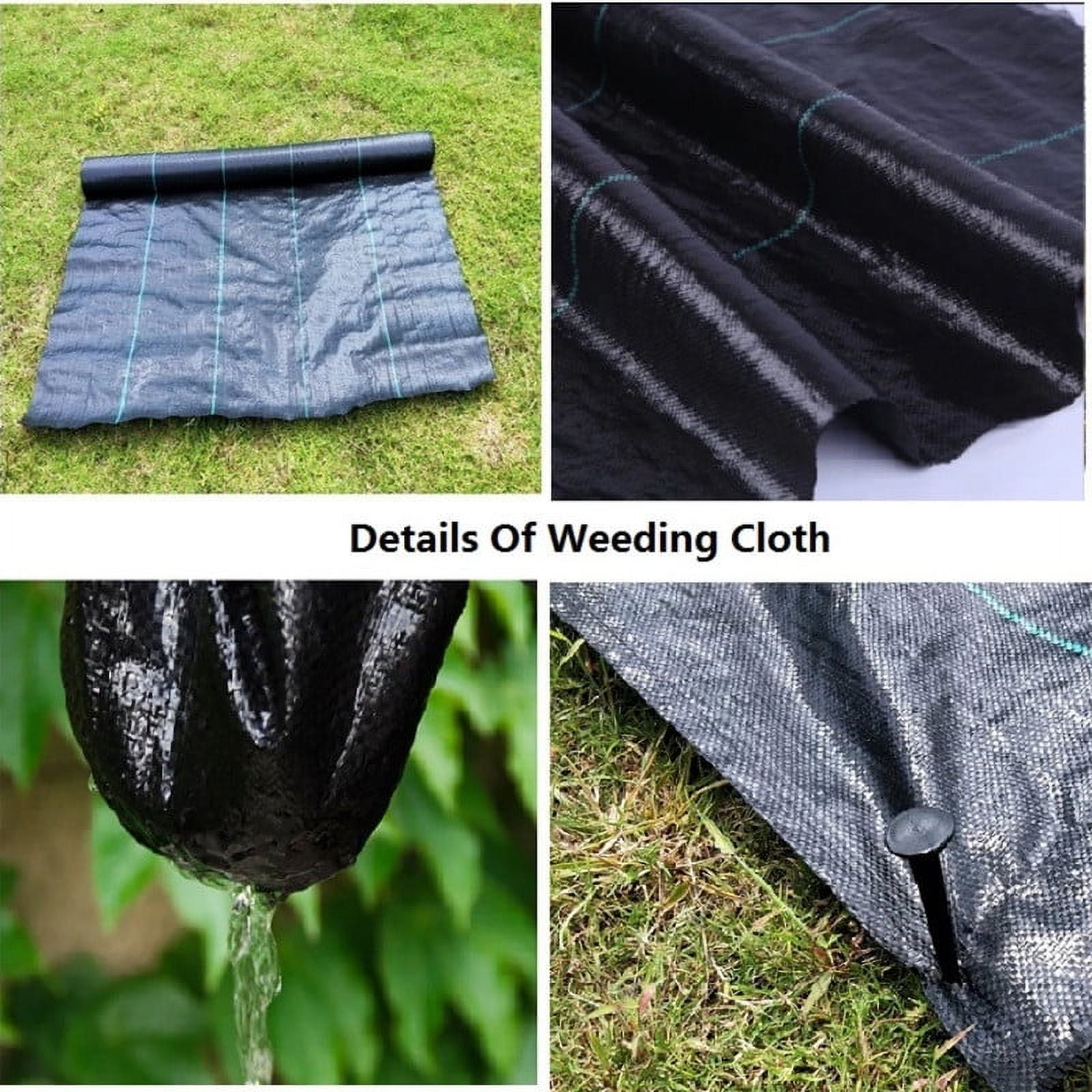 Garden Weed Barrier Landscape Fabric,Weed Block Fabric Heavy Duty ,Woven Mulch for Landscaping Ground Cover Weed Control Fabric, Black Garden Bed Liner