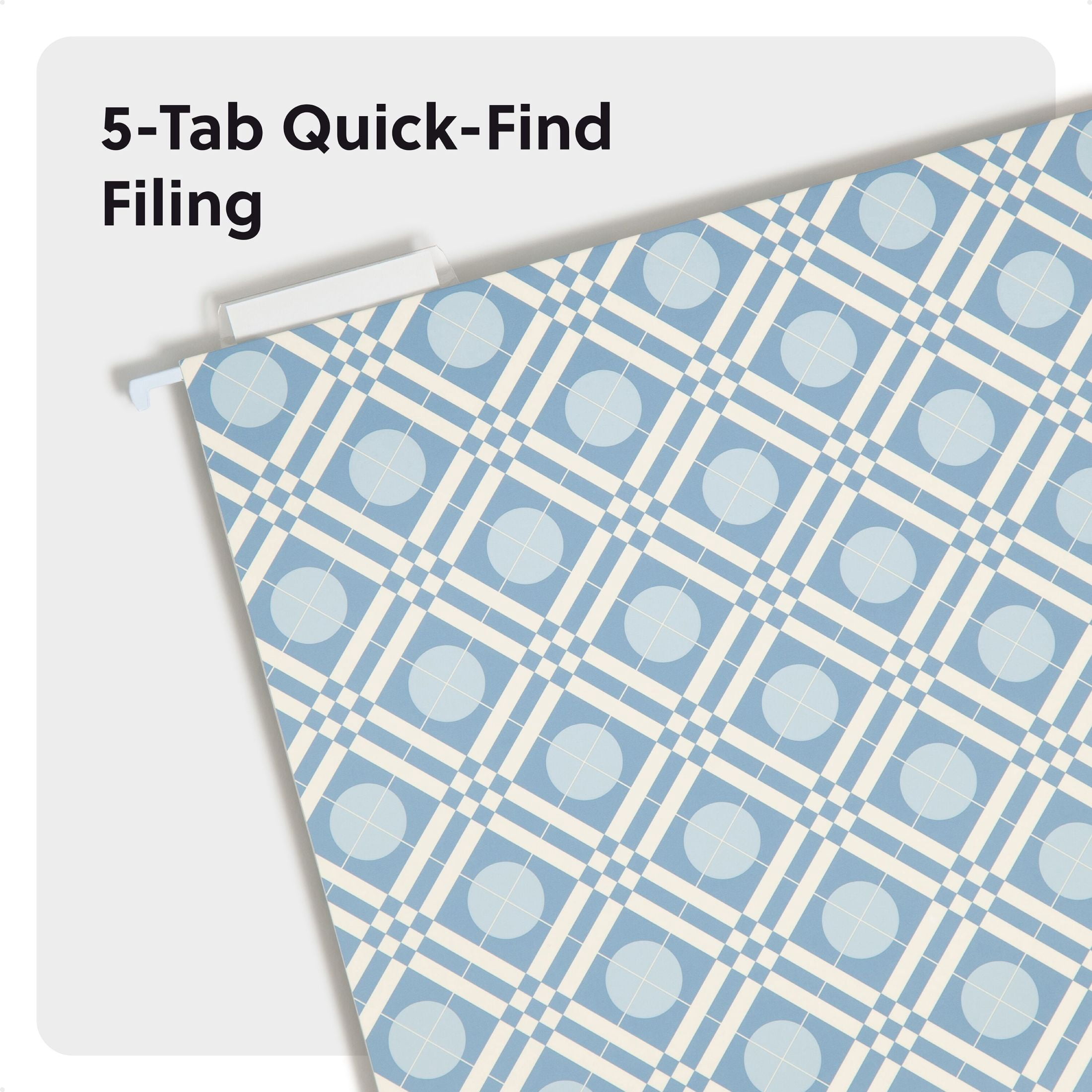 U Brands Fashion Hanging File Folders, Set of 6, Geo Oasis, Letter Size