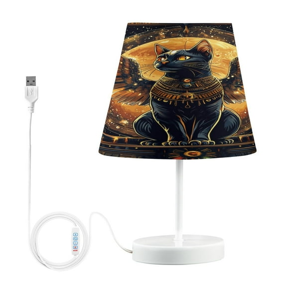 BZSMCE Table Lamp Creative Black Wing Cat Simple Pattern Night Light
