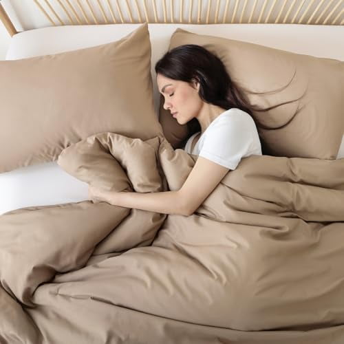 Oversized King Comforter Taupe Brown, 3pcs(1 Boho Tan Comforter & 2 Pillowcases), Lightweight Oversized King Size Comforter Sets Soft Bedding