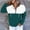 Green, variant on CheerKidz Women's Contrast Color Button Hoodie with Drawstring Pocket Pullover Fashion Sweatshirt Comfortable Long Sleeve Casual Top Winter Daily Loungewear Loose Fit(Green,M)