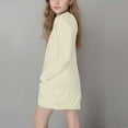thumbnail image 4 of ATOGUTA Girl Cardigan Kids Long Cardigan Open Front Outerwear with Pockets Size 5T-14, Beige, 4 of 6