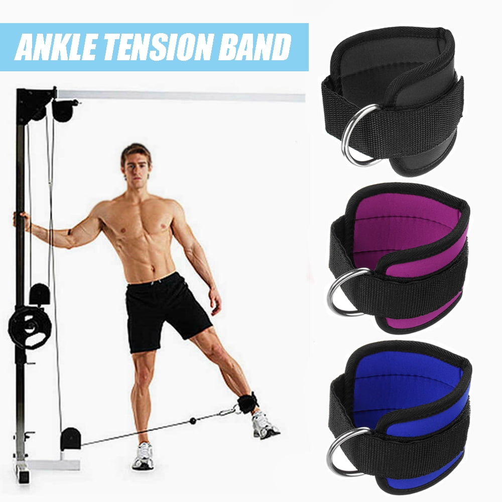 New Ankle Strap Leg Gym Cable Attachment Pulley Machine Weight Lifting D Ring 