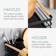 thumbnail image 3 of Dish Drainer Rack - Plate, Silverware, Pots and Pans Drying Rack for Kitchen with Beechwood Handles, 3 of 5