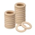 thumbnail image 1 of Unique Bargains 20Pack 45mm(1.8') Natural Wood Rings, 8mm Smooth Unfinished Wooden Circles, 1 of 7