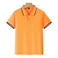 thumbnail image 5 of Unisex Solid Color Short Sleeve Polo Shirt with Contrast Trim, Comfortable Shirt for Boys & Girls, School & Daily Activities, 3-12 Years Orange 5-6 Years, 5 of 6