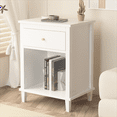 thumbnail image 2 of Wooden Nightstand with One Drawer One Shelf,Modern Bedside Tables for Kids,Adults,White, 2 of 7
