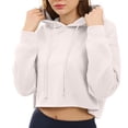 thumbnail image 2 of UPPADA Womens Cute Cropped Hoodies Y2k Long Sleeve Sweatshirts Fall Fashion Outfits Trendy Casual Clothes Hoodies for Women Trendy White,M, 2 of 5