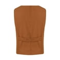 thumbnail image 5 of Cuhas Womens Coats Jackets for Women Vintage Vest Summer Deep V-Neck Solid Casual Sleeveless Tank Cotton Linen Thin Outerwear Vest Womens Tops Brown L, 5 of 6