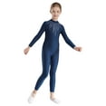 thumbnail image 3 of TSSOE Girls Full Body Unitard Gymnastics Dance Jumpsuit Tank Ballet Leotard Catsuit Full Length Bodysuit Navy Blue 8, 3 of 7