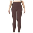 thumbnail image 2 of Yoga Pants for Women Solid Lightweight Design High Waist Plus Size Pants Women's Yoga Leggings Brown XXXL, 2 of 5