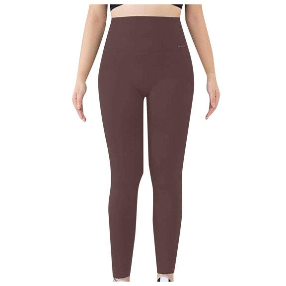 UJNDER Women's Lightweight High Waist Plus Size Yoga Pants with Design for Comfort Brown XXXXXXL