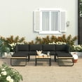 thumbnail image 1 of vidaXL 4 Piece Garden Corner Sofa Set with Cushions Aluminium and WPC, 1 of 5