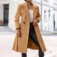 thumbnail image 2 of Manxivoo Trenchcoat Women's Women's Faux Wool Coat Blouse Thin Coat Trench Long Jacket Ladies Slim Long Belt Elegant Overcoat Outwear Trench Coat Women Khaki, 2 of 9