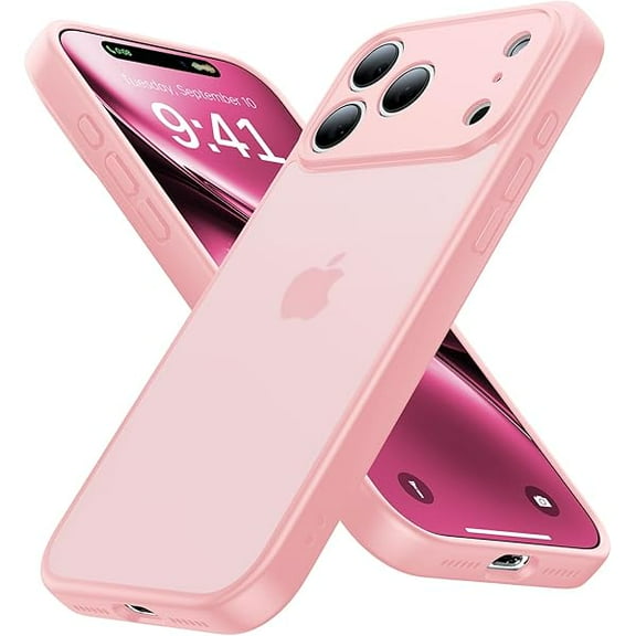 YJJSKEJI for iPhone 17 Pro Max Case [Full Camera Protection][Military Grade Shockproof], for 17 Pro Max Phone Case [Anti-Yellowing][Ultra Slim],Case for iPhone 17 Pro Max 6.9”, Frosted Pink