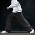 thumbnail image 6 of GINGTTO Men's Loose Wide-Leg Paneled Casual Sweatpants, Comfortable Drapey Athletic Pants, Versatile Straight-Leg Trousers for Daily Commute, 6 of 6