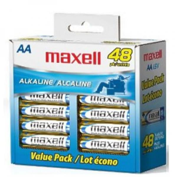Maxell AA Batterie (Carte Blister) - 48 Paquets