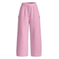 thumbnail image 4 of LEAVINGSUO Wide Leg Sweatpants for Women Solid Color Sweatpants With Pockets Long Pants For Home And Outdoor Sports Pink S, 4 of 8