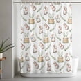 thumbnail image 5 of Cute Rabbits Shower Curtain Set, Waterproof Shower Curtains for Bathroom, Spring Eucalyptus Leaves Farmhouse Washable Fabric Cloth Bath Curtain for Bathtub Decoration with Hooks 72x78 Inches, 5 of 9
