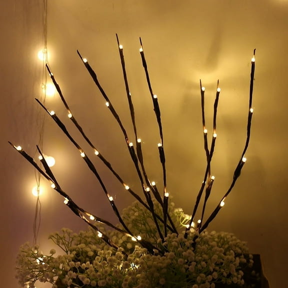 Lighting LED Branch Lights 3 Pack 60 LEDs Decorative Branches Battery Operated with Timer Brown Willow Twig Lighted Branches Warm White Artificial Twig Lights for Home Party Wedding Christmas Holiday