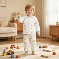thumbnail image 6 of HFHAPW Boys Girls Pajamas Pjs Toddler 2 Piece Sleepwear Kids Winter Clothes Set Long Sleeve Top and Pants, 6 of 8
