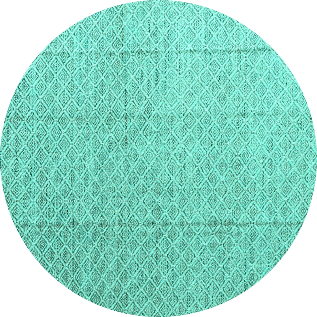 Ahgly Company Indoor Round Solid Turquoise Blue Modern Area Rugs, 6 ...
