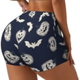 thumbnail image 3 of Workout Shorts Women, halloween pumpkin bats Biker Shorts for Women Running Gym Spandex Shorts Tummy Control, 3 of 8