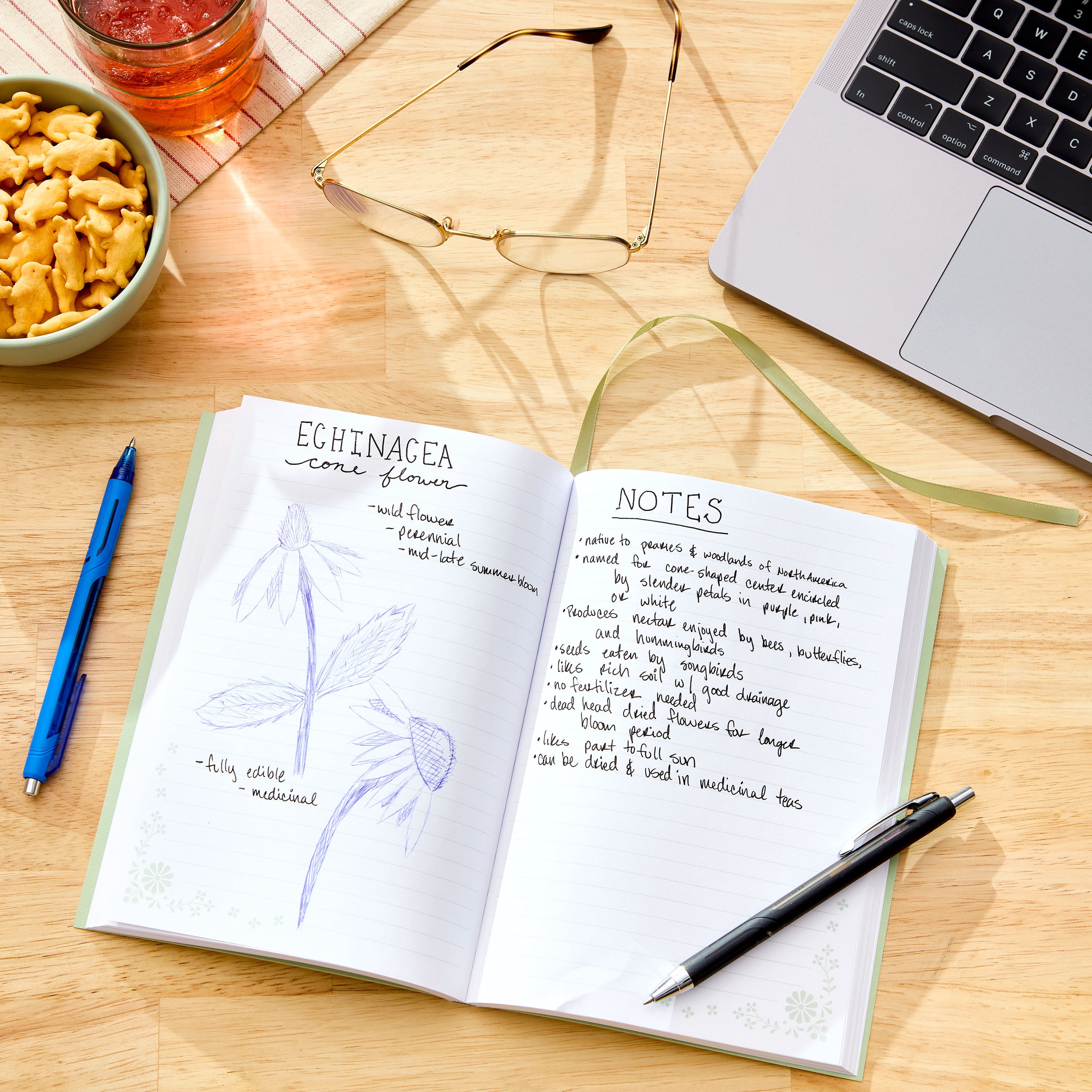 Pen+Gear Journal Ruled Vegan Leather Hardcover 5.75" x 8.12" 192 Pages, Pink Floral, Note-Taking Journal