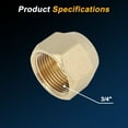 thumbnail image 2 of 2 Pcs Brass Pipe Fittings for Air Conditionin 3/4" Compression Nut Brass Pipe Extension Joint Connectors, 2 of 7