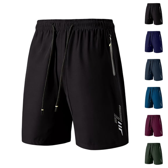 Men's Quick-Dry Athletic Short Elastic Waist Training Summer Shorts Loose Fit Lightweight Workout Shorts Dark Blue XL