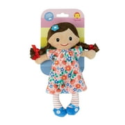Tiger Tribe: Matilda Rag Doll - 10/ 25cm - Brown Hair & Flower Dress, Soft Snuggly Velboa Fabric, Super Cuddly Ideal For Newborn, Babies & Toddlers